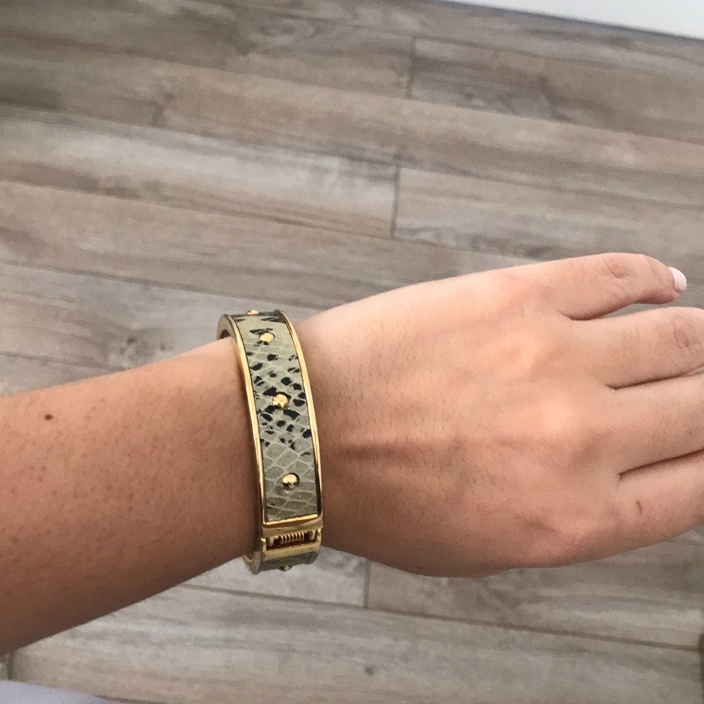 Beautiful gold and snake skin bangle